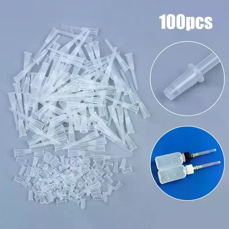 100Pcs Disposable Plastic Long Extension Tip For Syringe One Piece Split Type No Needle Nozzle For Glue Dispensing