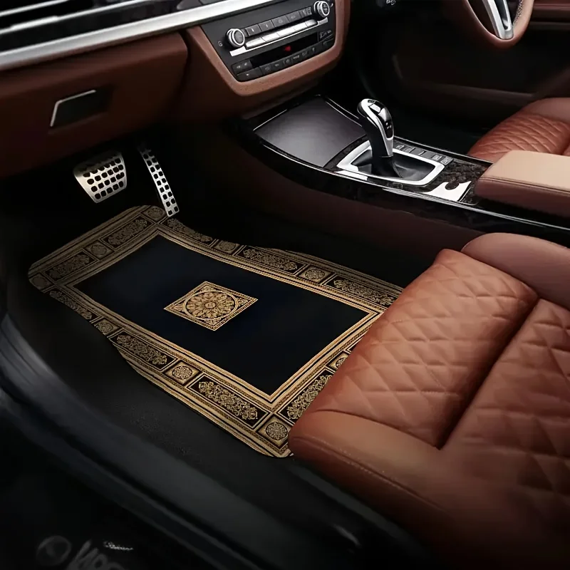 4 قطع من سجادات أرضية السيارة المغربية العتيقة، مناسبة لجميع المقعد الأمامي والخلفي لجميع المركبات، وصلات سيارة عصرية ومتينة #6