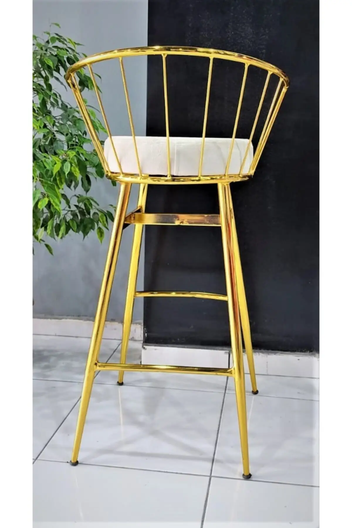 Taburete de Bar amarillo dorado, 65 cm
