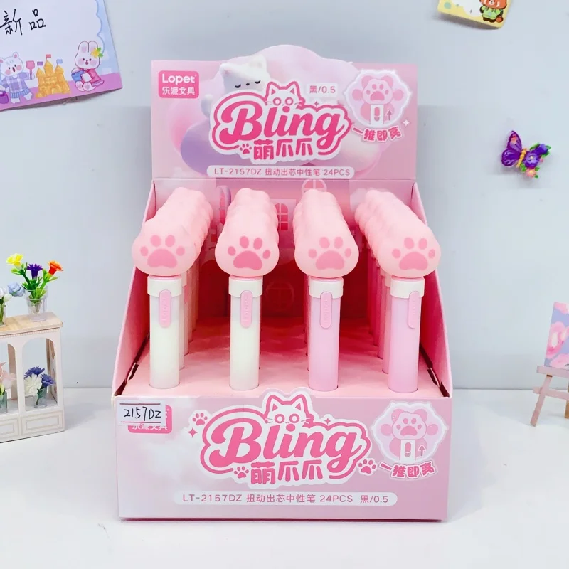 24pcs-lot-creative-cat-luminous-gel-pen-cute-05mm-black-ink-gel-pens-for-writing-office-school-supply