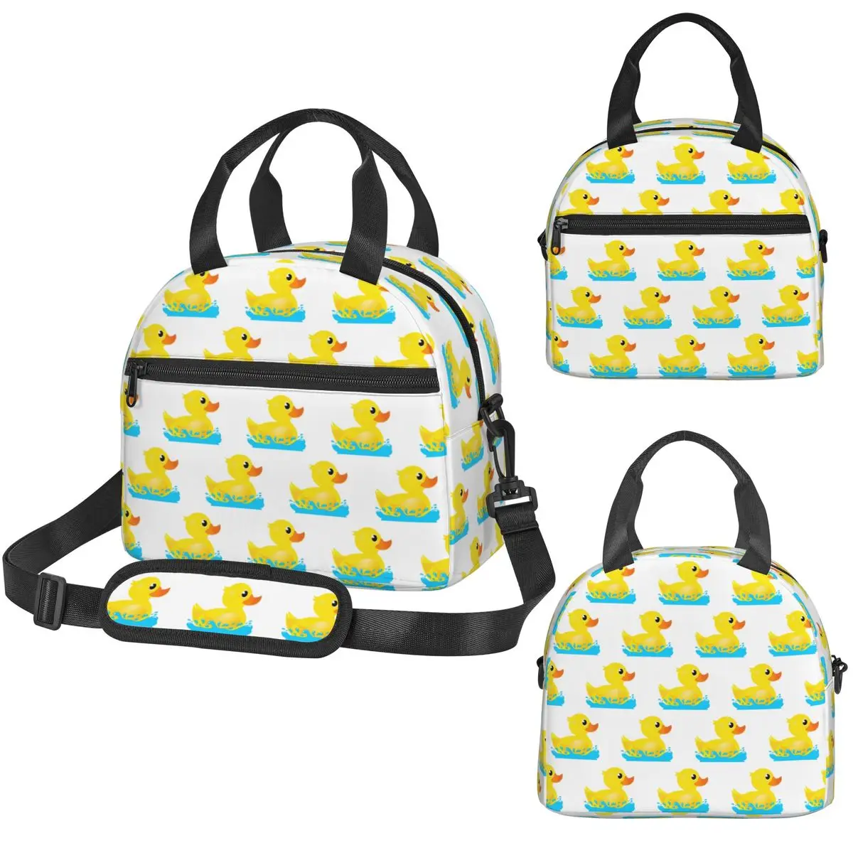 Yellow Rubber Duck & Splash Insulated Lunch Bag for Kids School Cooler Thermal Box Tote Portable Lunch Boxes