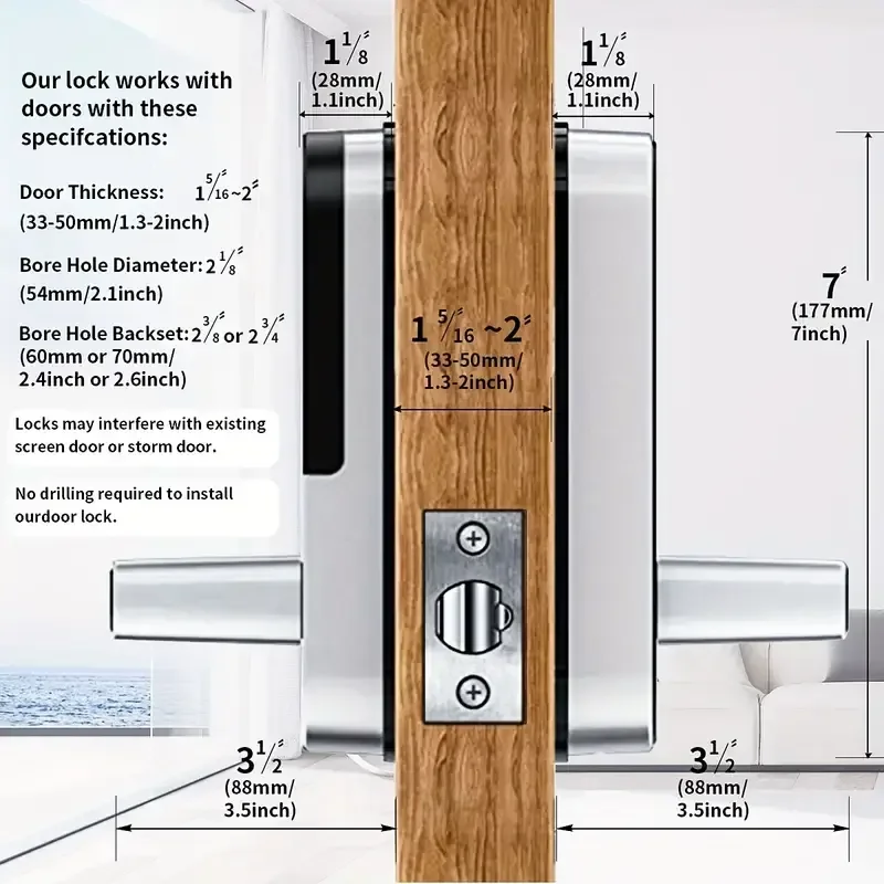 NEW Design Wifi Tuya TTlock APP Remote Control Electric Passcode Biometric Fingerprint Digital Smart Door Handle Locks for Home