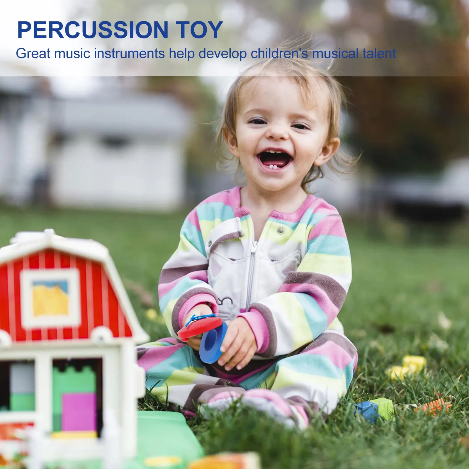 

4 Pcs Wooden Castanets Sensory Development Toy Kids Musical Instrument Percussion Toys for Children Instruments