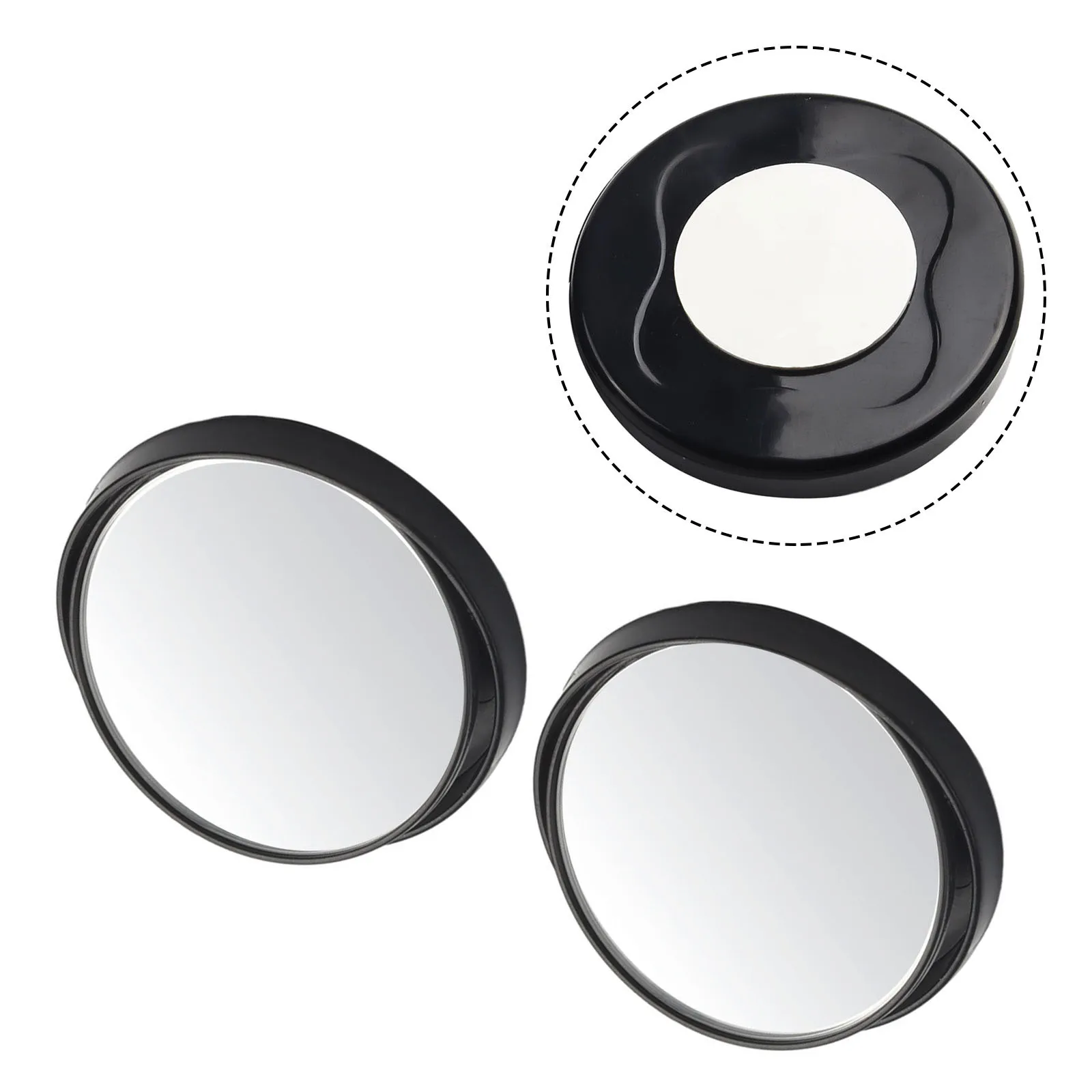 For Parking Assistance Mirror Diameter 50mm Wide Angle Round Mirrors Rotating Car Mirror Plastic Frame 360-degree Rotating