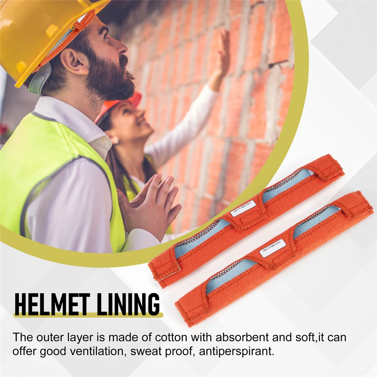 2Pcs Hard Hat Helmet FR Sweatsopad Air Cushioned 20-3200V Sweatband