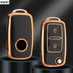 Kuvi For VW Volkswagen MK4 Bora Golf 4 5 6 Jetta Passat Polo Bora Touran Skoda Seat 2 3 Button TPU Car Key Case Cover Shell Fob