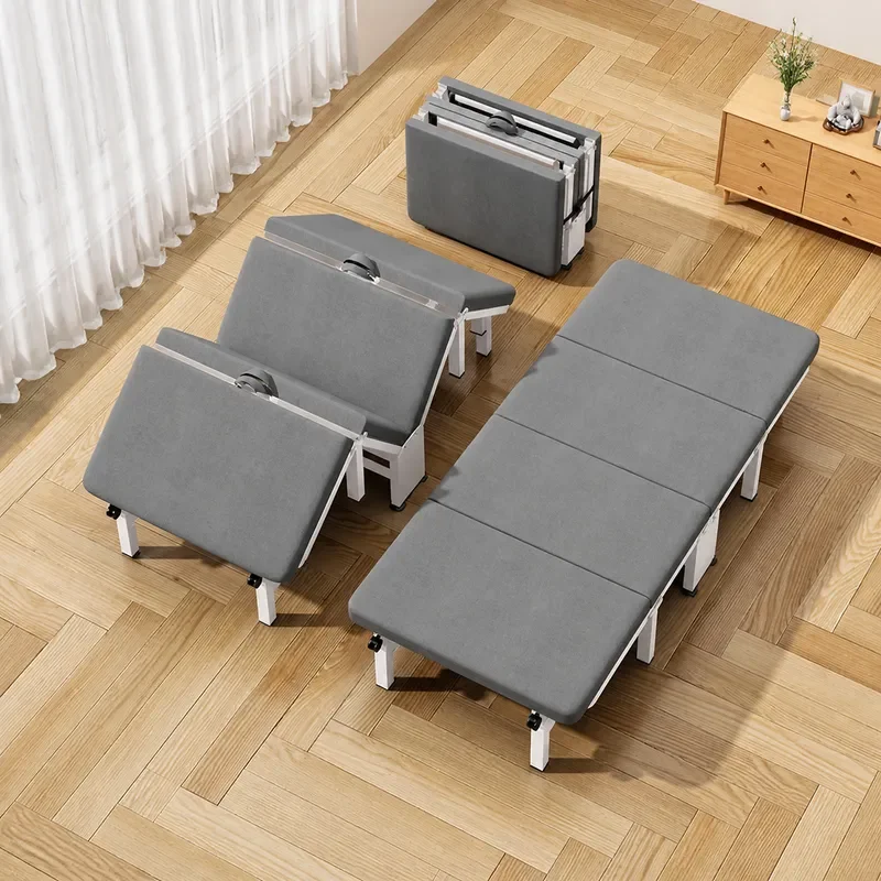 Foldable Office Nap Bed Sponge Mattress Single Folding Bed for Small Apartment Storage Hospital Use Wholesale Manufacturer