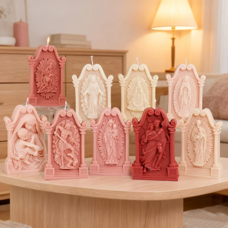 3d virgem maria série molde de silicone santo jesus virgem maria fasy estátua projetos diy vela resina artesanato arte católica decoração para casa