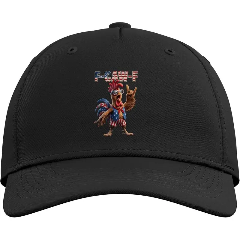 F Caw F American Flag Rooster 4th Of July Fawk Chicken Humor Adjustable Baseball Hat