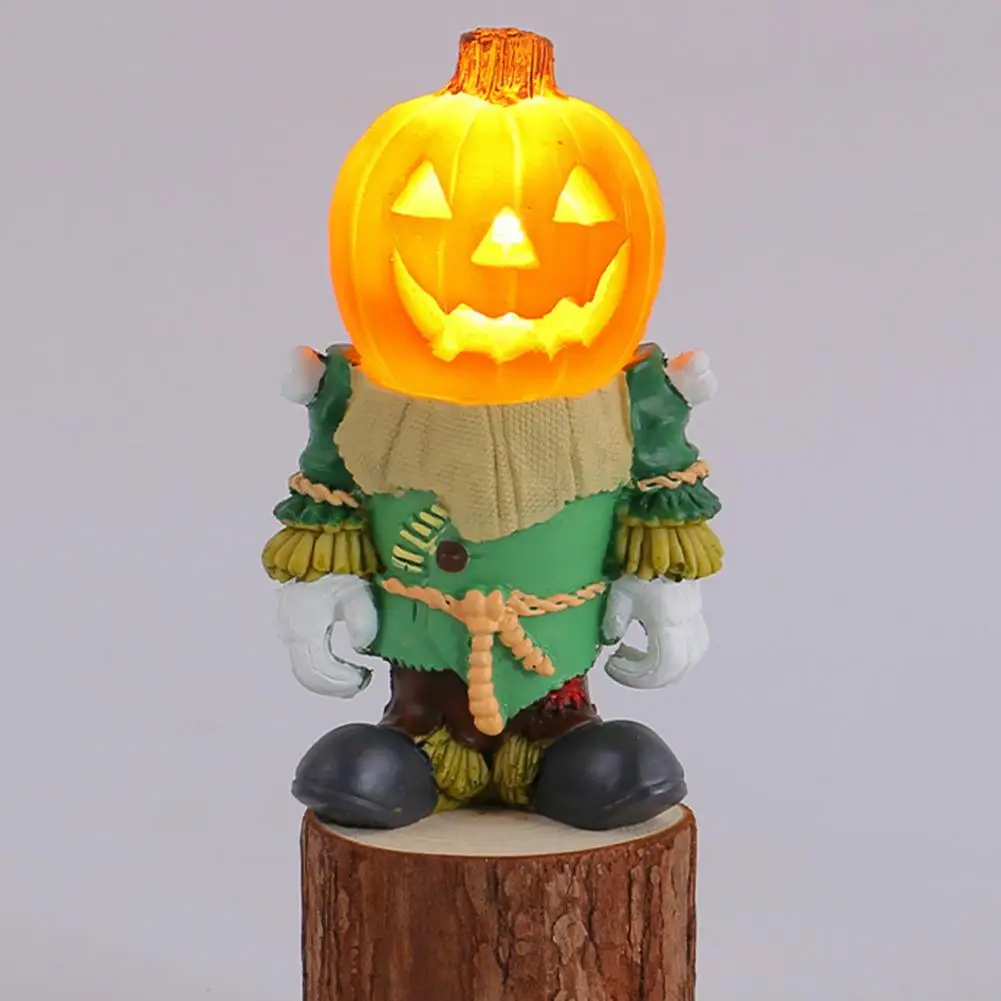 Unique Pumpkin Lamp Reusable Pumpkin Lamp Led Pumpkin Knight Statue Halloween Table Ornament Glowing Skeleton Head Decorative