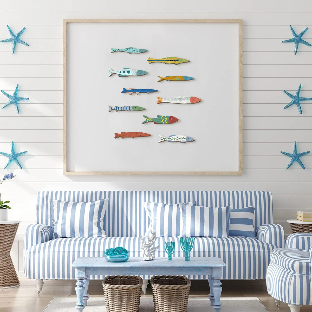 Colorful Hand - Painted Wooden Fish Wall Decorations: Add a Splash of Ocean Charm to Your Space