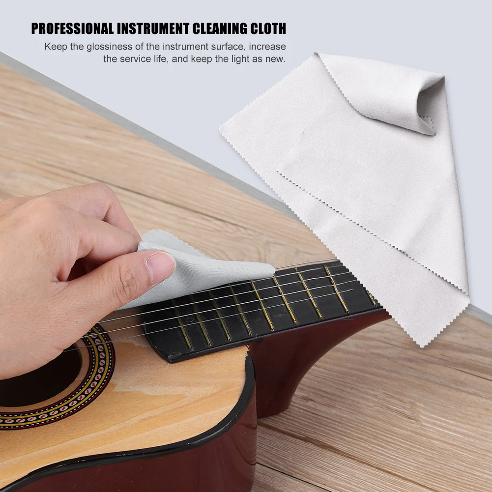 Microfiber Polish Cloth Soft Guitar Cleaning Cloth Universal Violin Cleaning Cloth for Guitar Violin Piano Clarinet Trumpet Sax