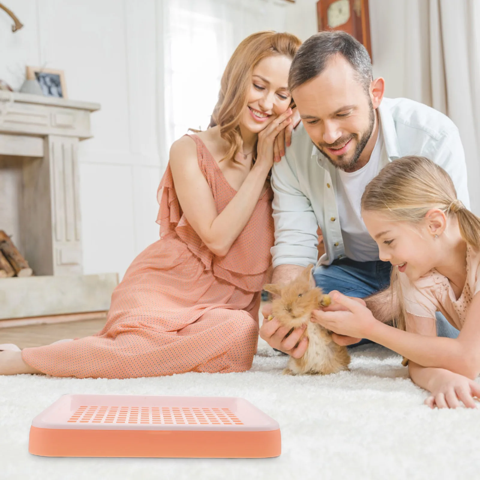 

Guinea Pig Litter Box Bunny Trainer Toilet Cage Clean Equipment Fixed Lock Large Space Thick Anti-Slip Bottom Elevated Fence