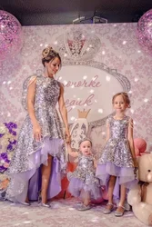 Luxuriant Mother Daughter Matching Dresses for Photoshoot Hollow Back Mommy And Me Formal Dress Glam Dresses Birthday Party Gown