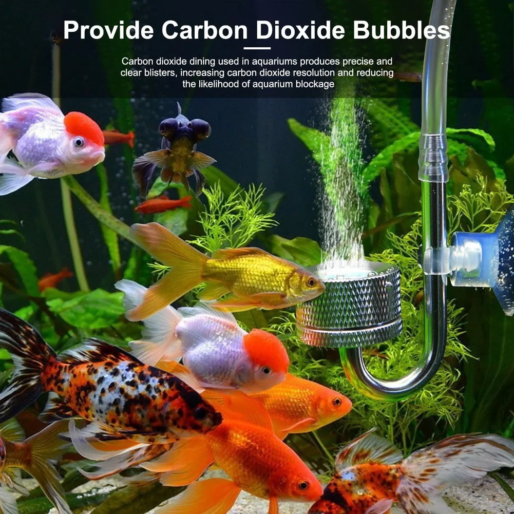 U Shape Tube Aquarium Diffuser Efficient Dispersion Easy Film Replacement Strong Suction Cup For Aquatic Plants