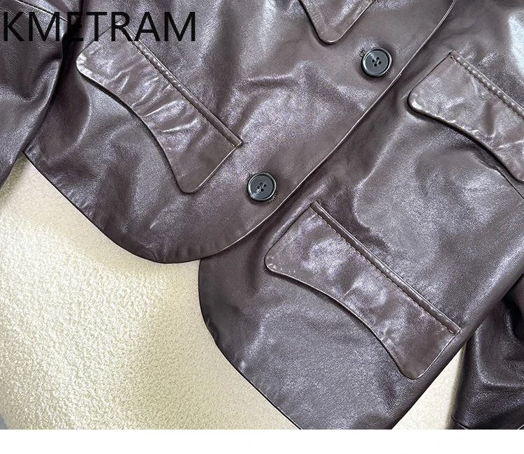 100% huile cire peau de mouton vestes femme haute qualité courte veste en cuir 2025 nouveau dans les vêtements d'extérieur automne femmes vêtements Abrigos