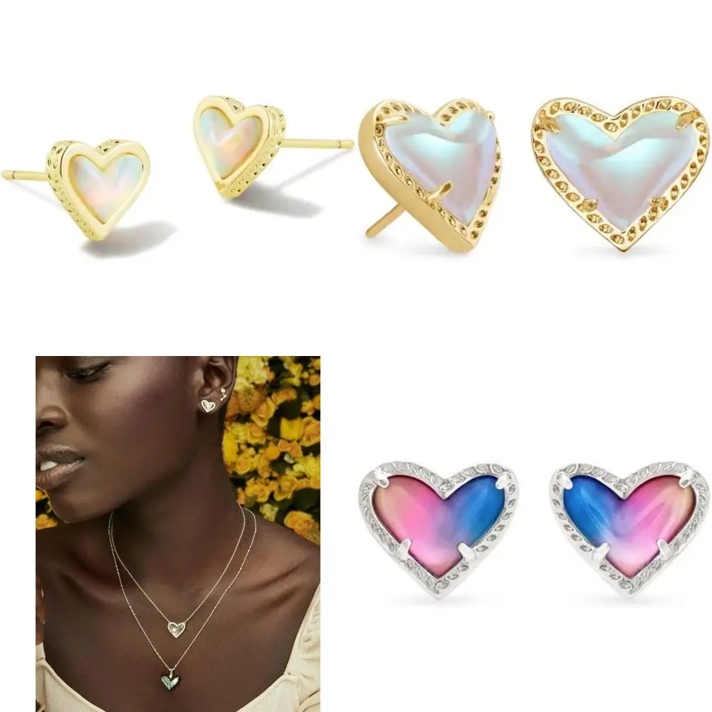 

Women's Heart Stud Earrings, Fashion Jewelry, Elegant and Timeless Heart Earrings for Everyday Wear