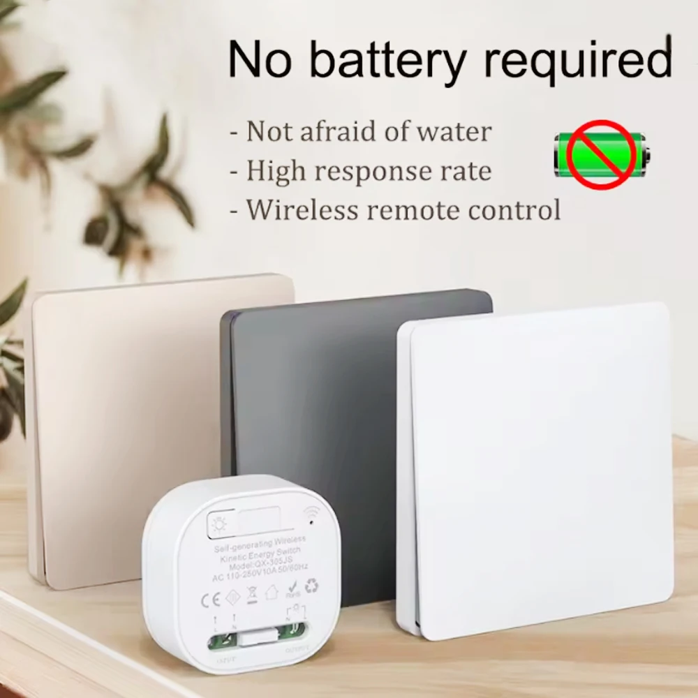 Wireless remote control switch RF433MHz household self-generating intelligent switch waterproof battery-free WiFi remote control