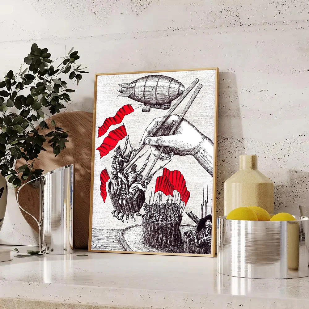 خمر مشهد معركة القرون الوسطى قماش طباعة الظلام الخيال الفن جدار ديكور القوطية الرعب المشارك ديكور المنزل غرفة الديكور #1