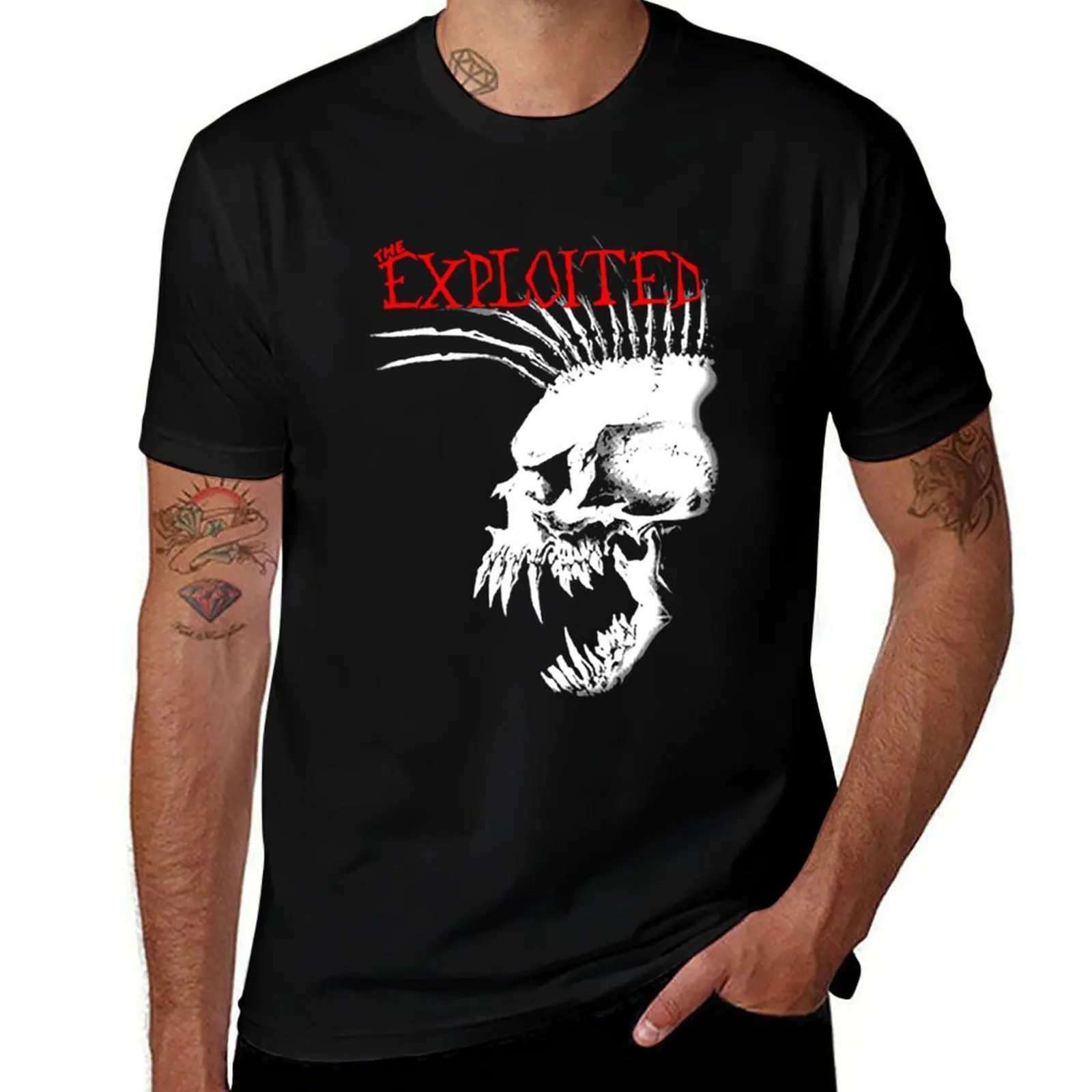 

Панк Exploited> исследовать рисунки, трендовая футболка с эксклюзивной лентой, размера плюс топы, простые футболки для мужчин