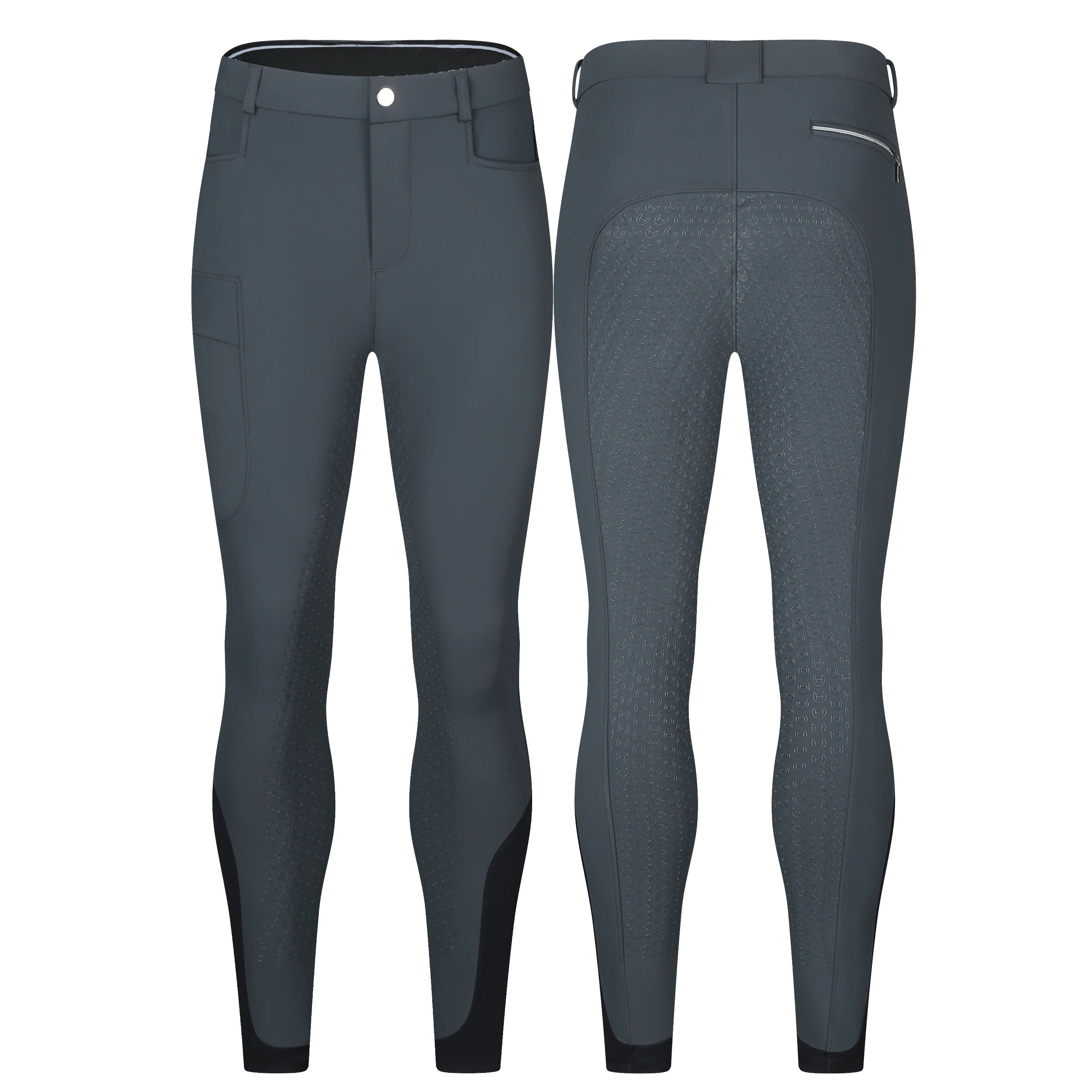 Professionelle Herren-Reithose mit Vollsilikon-Antirutsch-Beschichtung, Elastische Schnelltrocknende Reithose für Pferdesport M – Detail 7