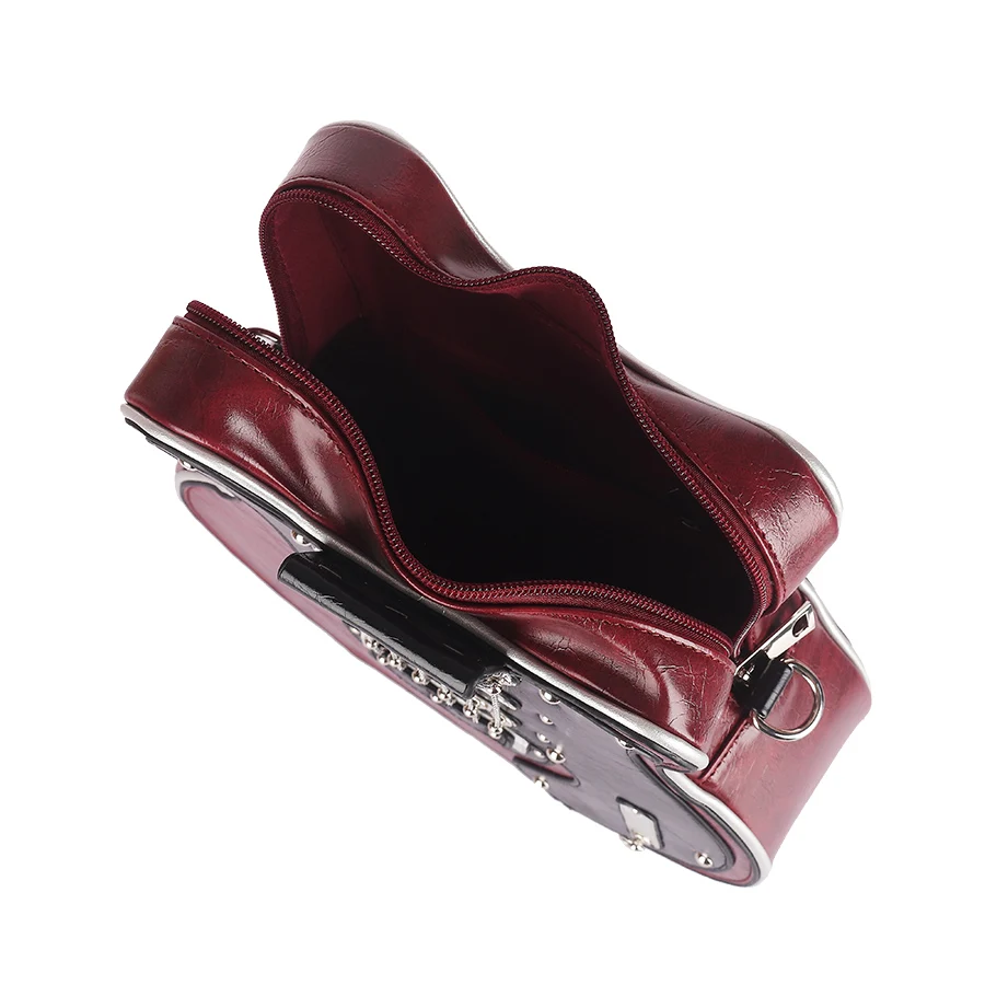 2025 New personalized and creative Spice girl American retro fashion guitar-shaped bag, bass pain bag, crossbody bag for women