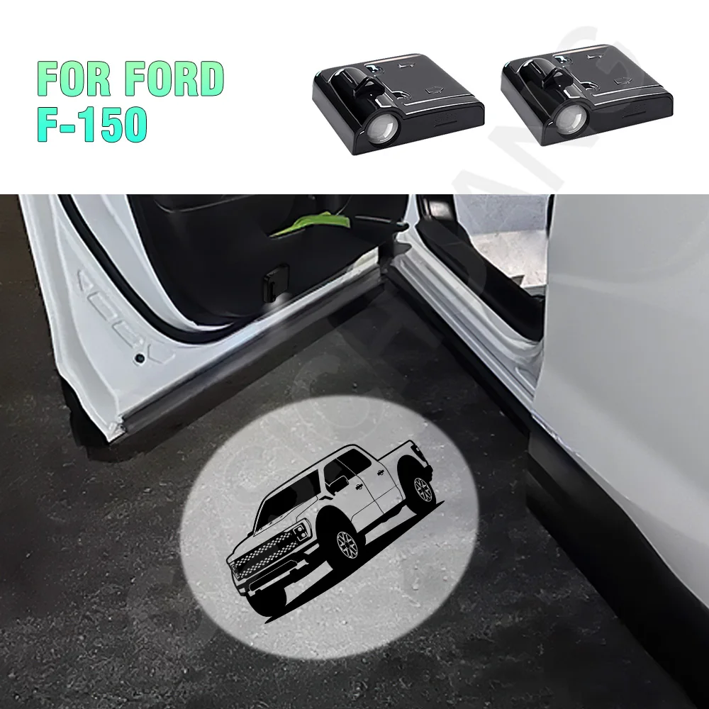 

LED Car Logo Door Light Projector Ghost Shadow Light Door Welcome Sign Light For Ford F-150 2013-2020 2021 2022 2023 Accessories