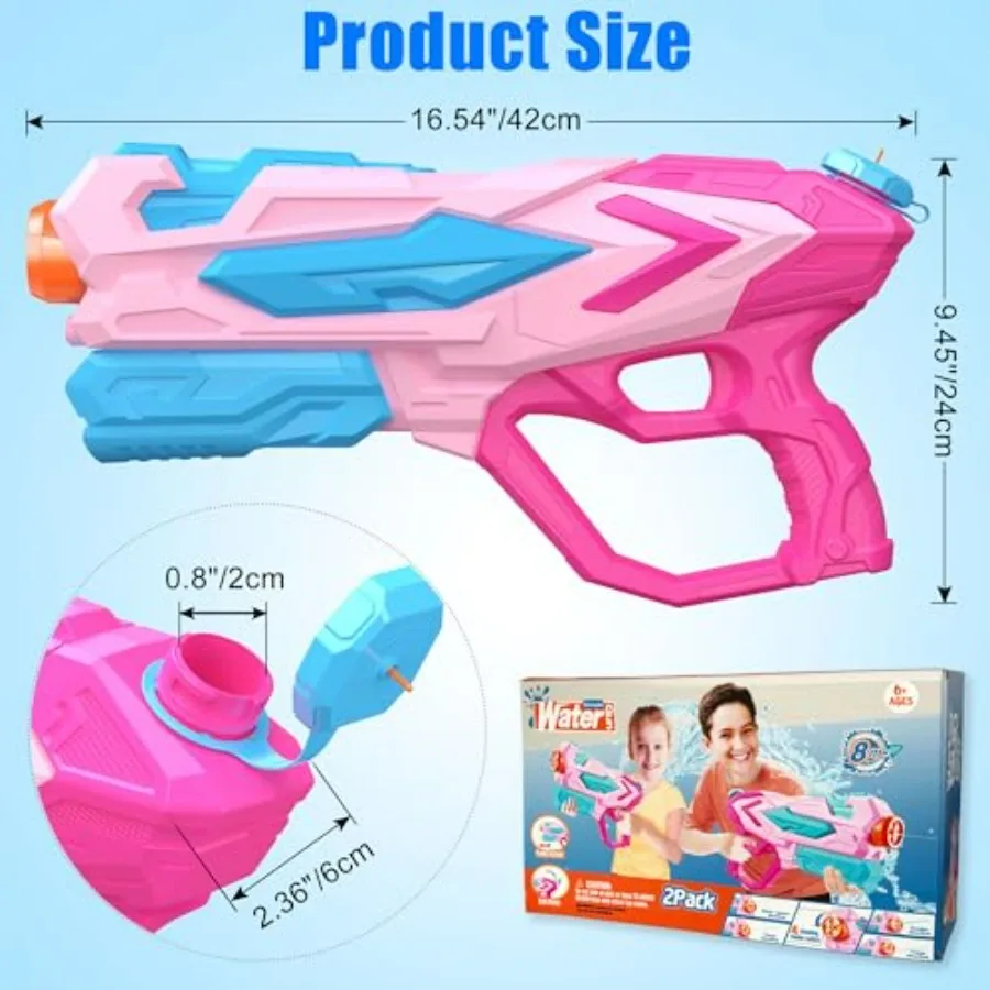 4 PCS Water Gun for,Super Squirt Guns Water Soaker Blaster - 4 Shooting Modes Switch - 26 Ft Long Shooting Range - Summer Water