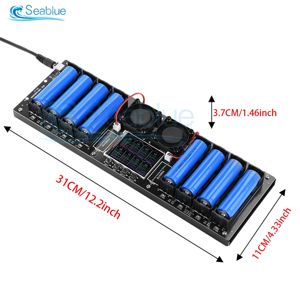 

8 Channel 18650 Lithium Battery Capacity Tester Module MAh MWh Digital Battery Power Detector Module 18650 Battery Tester