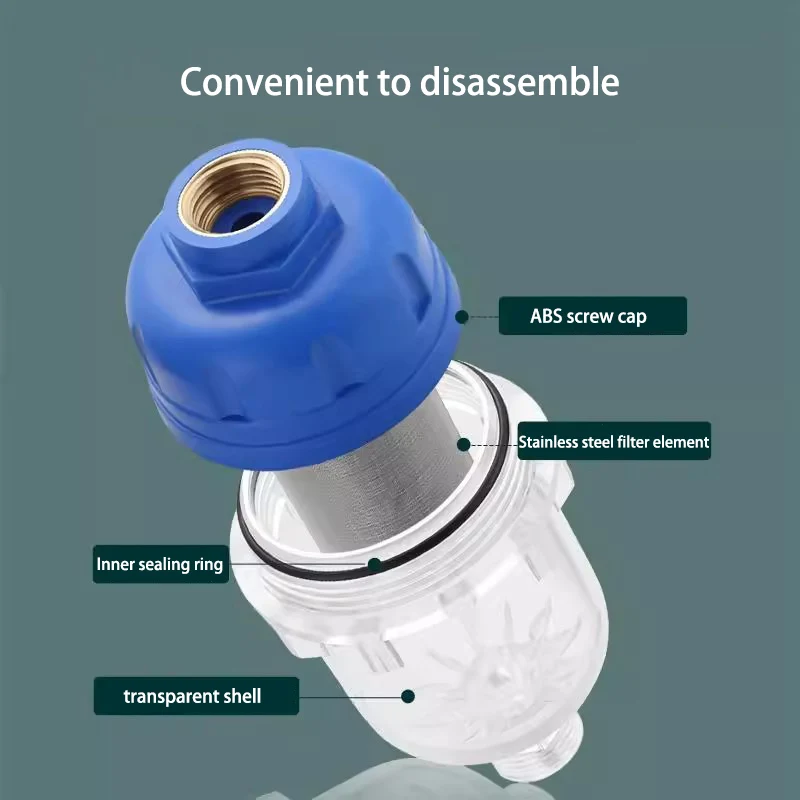 Water Heater Pre‑Filter Household Washable Stainless Steel Filter Element Anti‑Scale Sediment Water Purifier For Shower Tap
