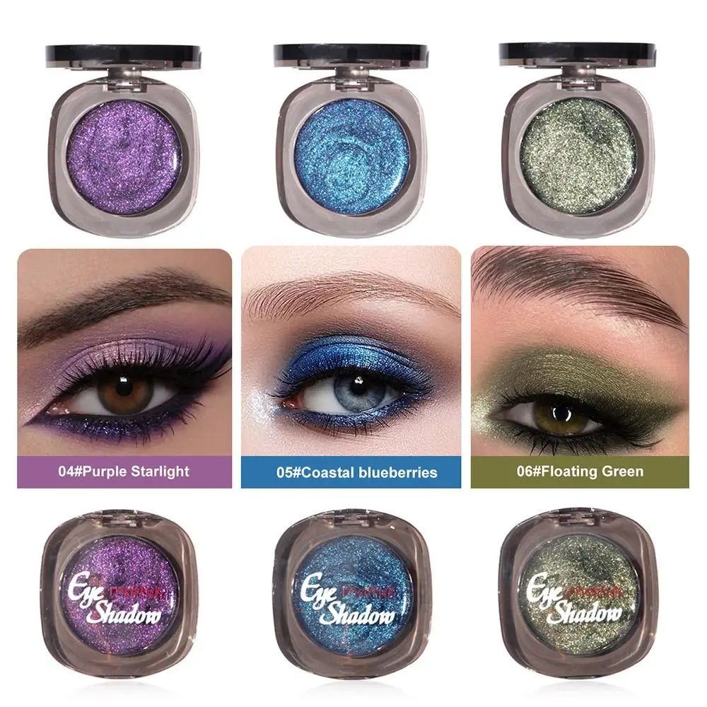 

Portable Glitter Shiny Eyeshadow Pearlescent Mirror Single Color Eyeshadow Long-Lasting Waterproof Eyeshadow Cream Women