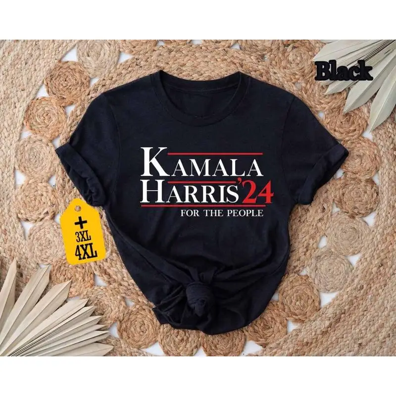 كامالا هاريس 24 للناس تي شيرت الرئيس 2024 مقاس X إلى 4Xl