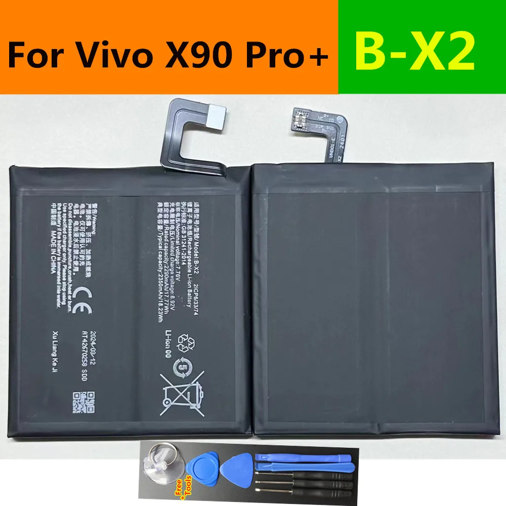 Original Battery B-X2 For Vivo X90 Pro plus / X90 Pro + New High Quality 2290mAh x2 Mobile Phone Batteries