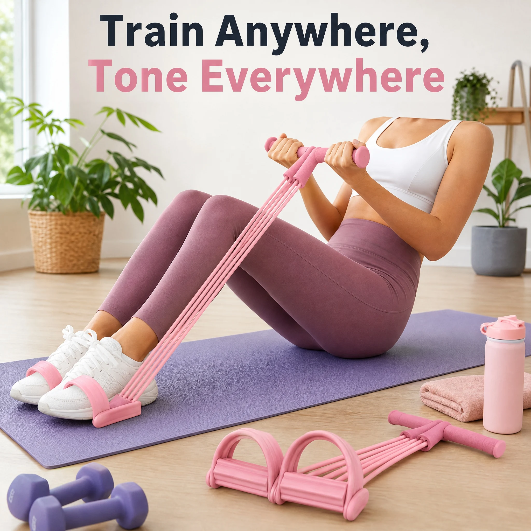 Home Gym Youtube - Alat Latihan Resistance Band 6-Tube Warna