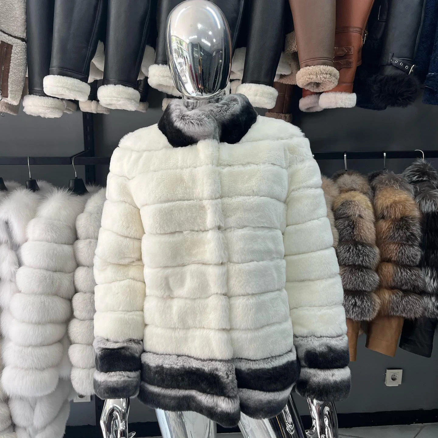 Natürliche Pelz Mäntel Frauen Winter Mode Echt Chinchilla Farbe Rex Kaninchen Pelzmantel Für Frau Mäntel Kaninchen Pelz Jacken