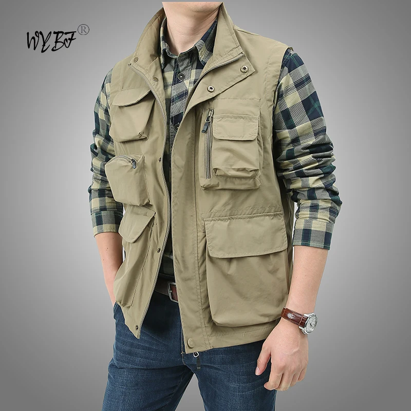 Summer New Pockets Men US Tactical Hiking Fishing Vest Mens Photographer Waistcoat Mesh Cargo Camping Climb Jacket Tool Vest