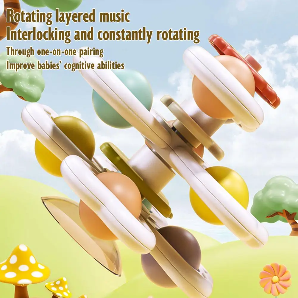 아기 흡착 회전 장난감 어린이 목욕 몬테소리 교육 회전식 3세 욕실 장난감 유아용 장난감