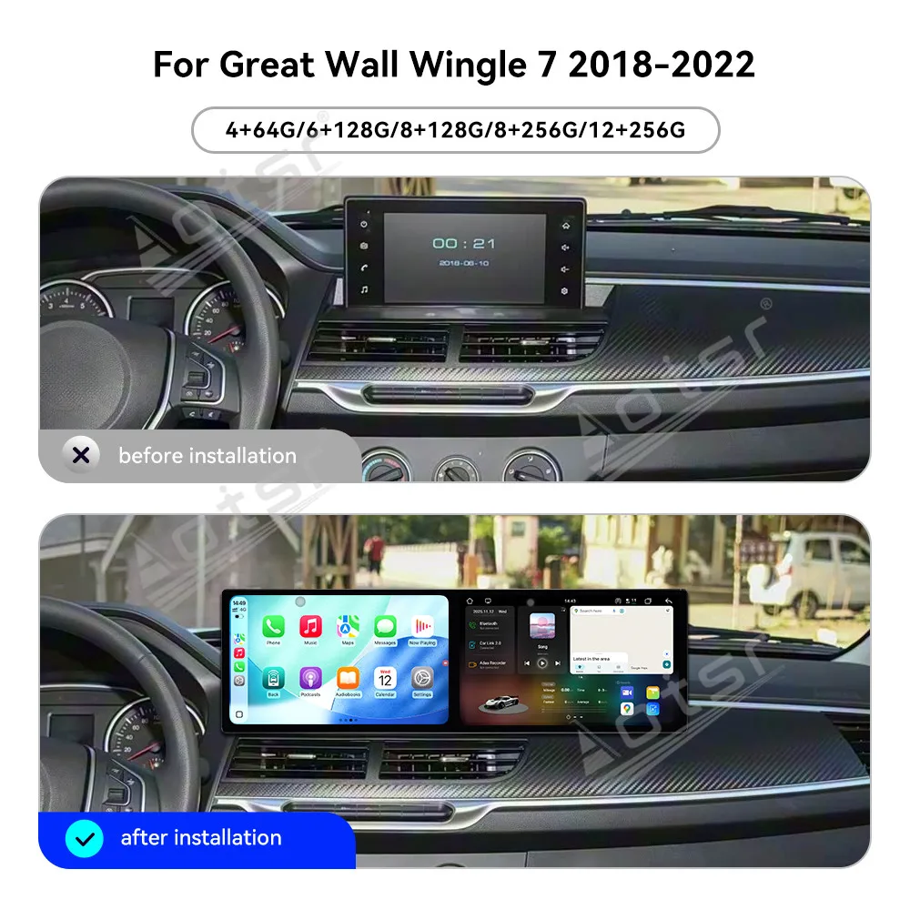 

10.1inch Daul Screen Car Radio For Great Wall Wingle 7 2018-2022 Car Multimedia Video Player GPS Navigation Carplay Unit DSP HD