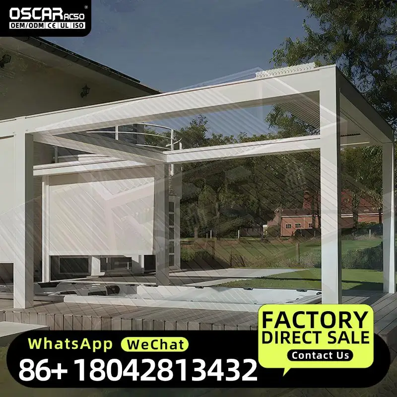 3X3m 3x4m 3x5m 4x4m 5x3m 6x4m Aluminum Outdoor  and Gazebos Bioclimatica Louvered Brackets Pergola