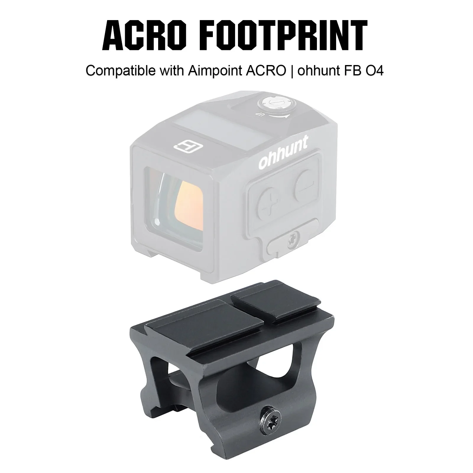 ohhunt® Lower 1/3 Co-Witness Optics Picatinny Riser Mount Compatible with FB-O4/ACRO P1/P2