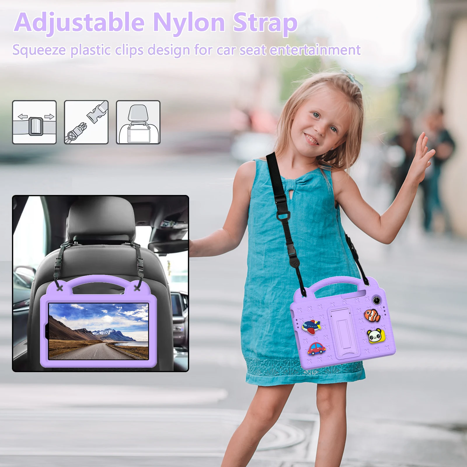 

Настольный чехол из ЭВА + ПК для Lenovo Tab One 8,7 дюйма, 2025 K9, 8,7 дюйма, TB305FU TB305XU, противоскользящий чехол-подставка с плечевыми ремнями