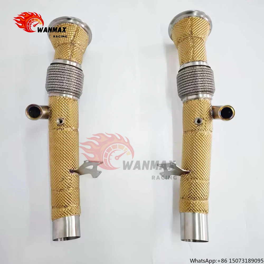 

Performance Exhaust System For 296 GTB/GTS Downpipe Kit with Gold Heat Shield, TIG Welded Stainless Steel