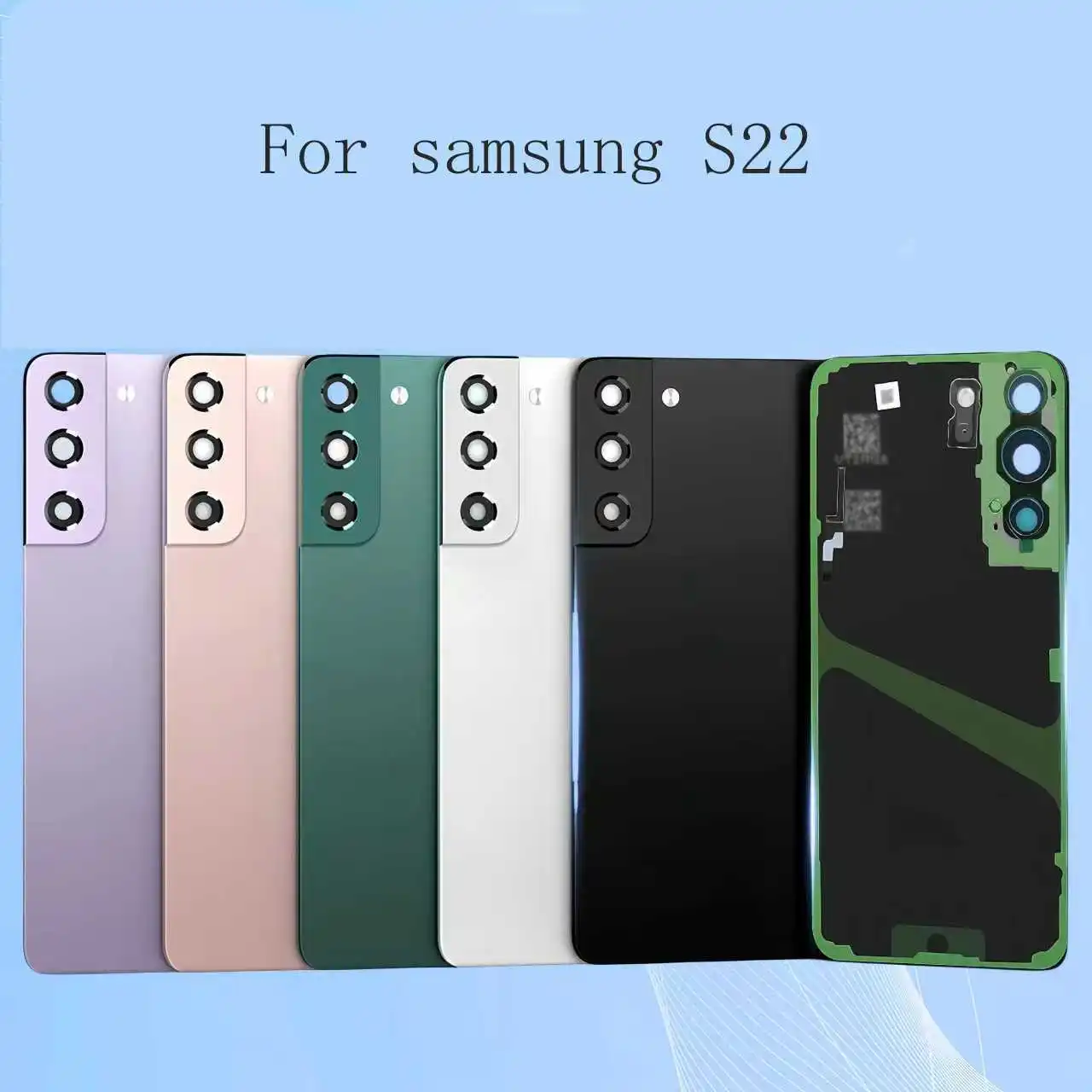 

Для Samsung Galaxy S22 задняя крышка аккумулятора стеклянная задняя крышка корпуса сменный чехол с объективом камеры для Galaxy S22