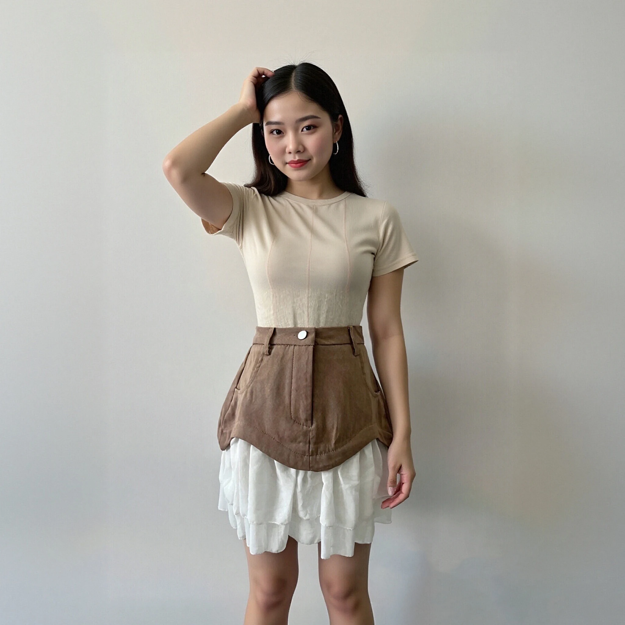 

Breathable Women Skirt Stylish High Waist Ruffle Hem Mini Skirt with Pockets Women's A-line Work Leisure Skirt Summer Fashion