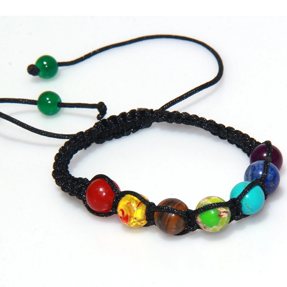 7 Chakra Stone Bead Bracelet Set for Balance