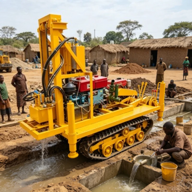CE Certified Portable 120m Water Well Drilling Rig for Agricultural Irrigation Easy Transport