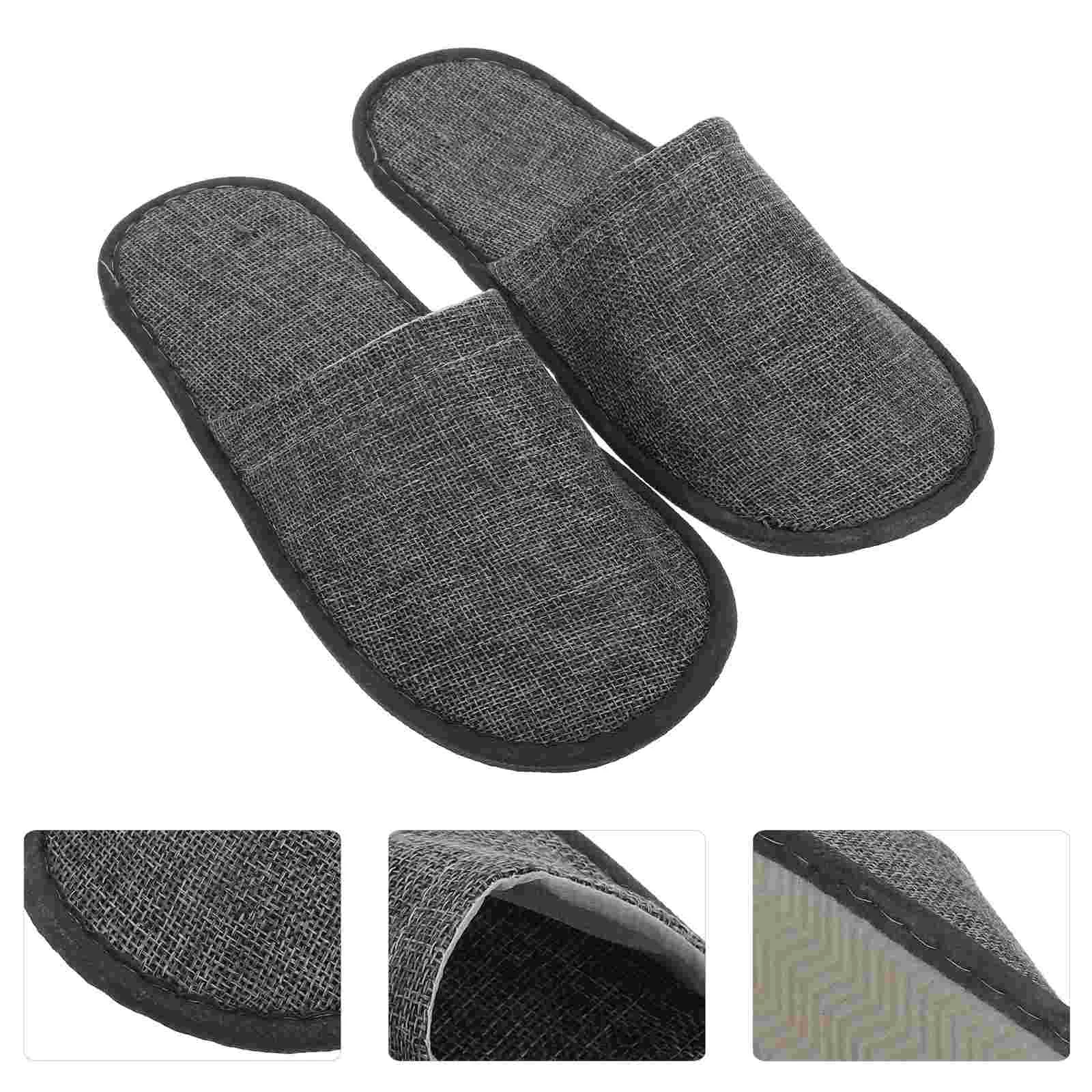 20 Pcs Home and Hotel Slippers Pairs Pack Shoes Comfortable Non-Slip Cotton Linen Spa Salon Vacation