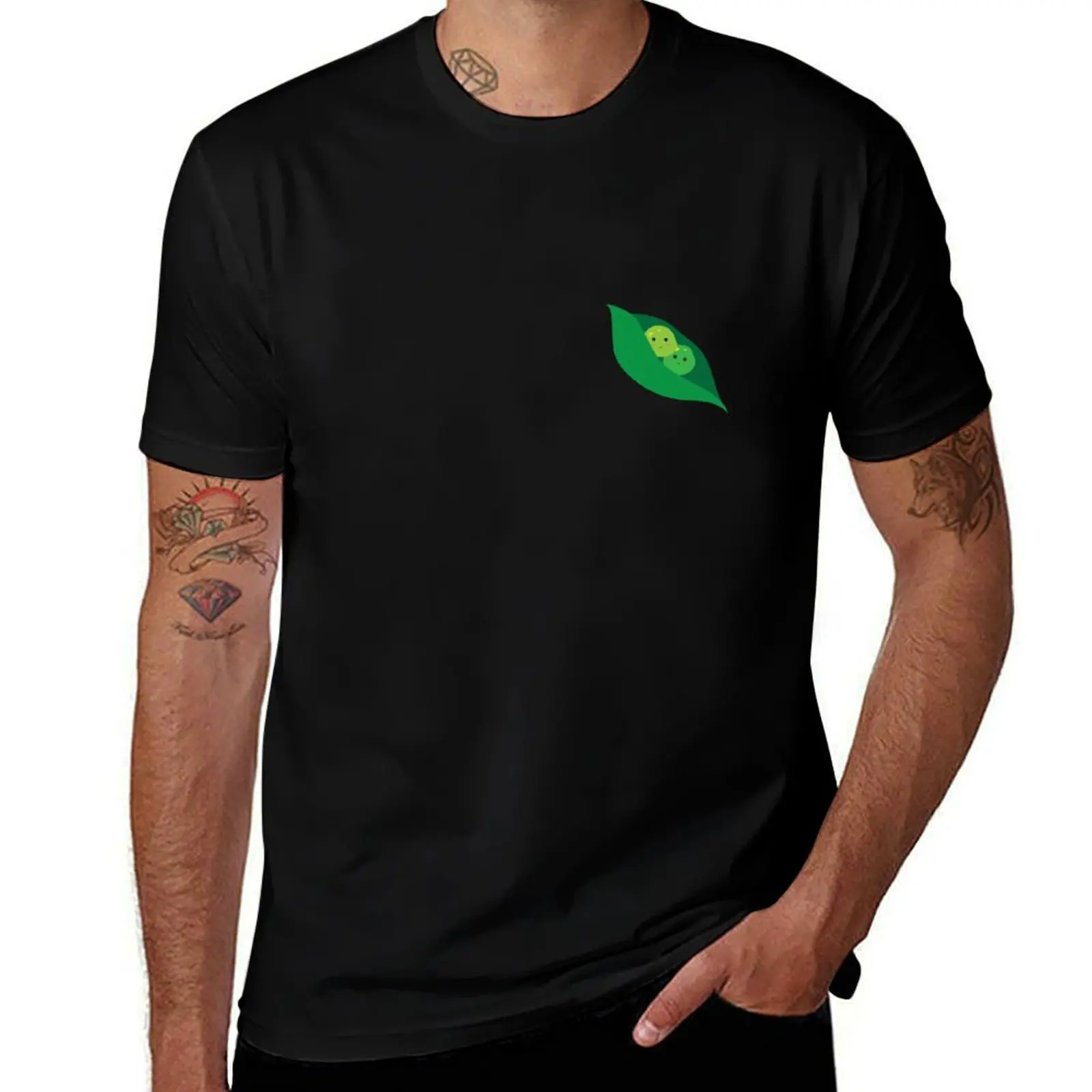 Two Blushing Peas in a Pod T-Shirt Basic Casual Wear Short Sleeve Top T-Shirt