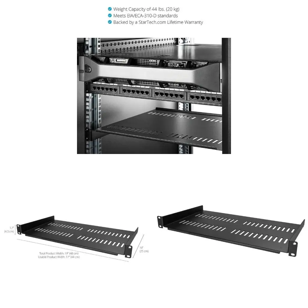  1U Server Rack Shelf Universal Vented Tray for 19