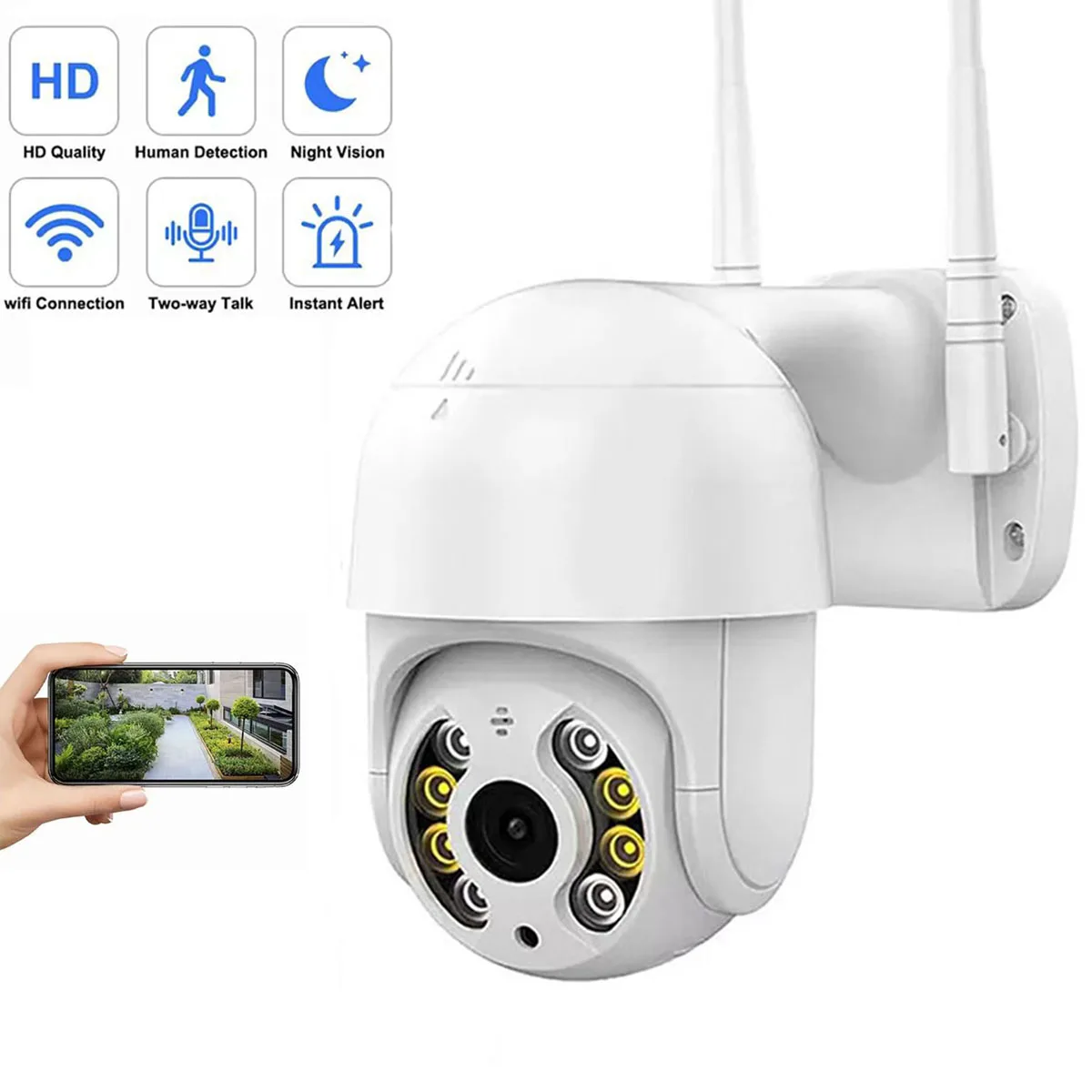

Wifi IP Outdoor Cameras Surveillance Video Human Detection 2MP 4X Digital Zoom CCTV Security Wireless Monitor Audio Night Vision